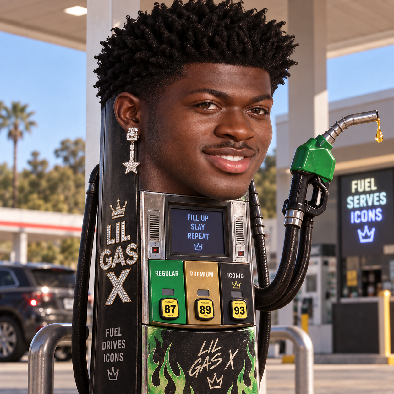 Lil Gas X gas-station character